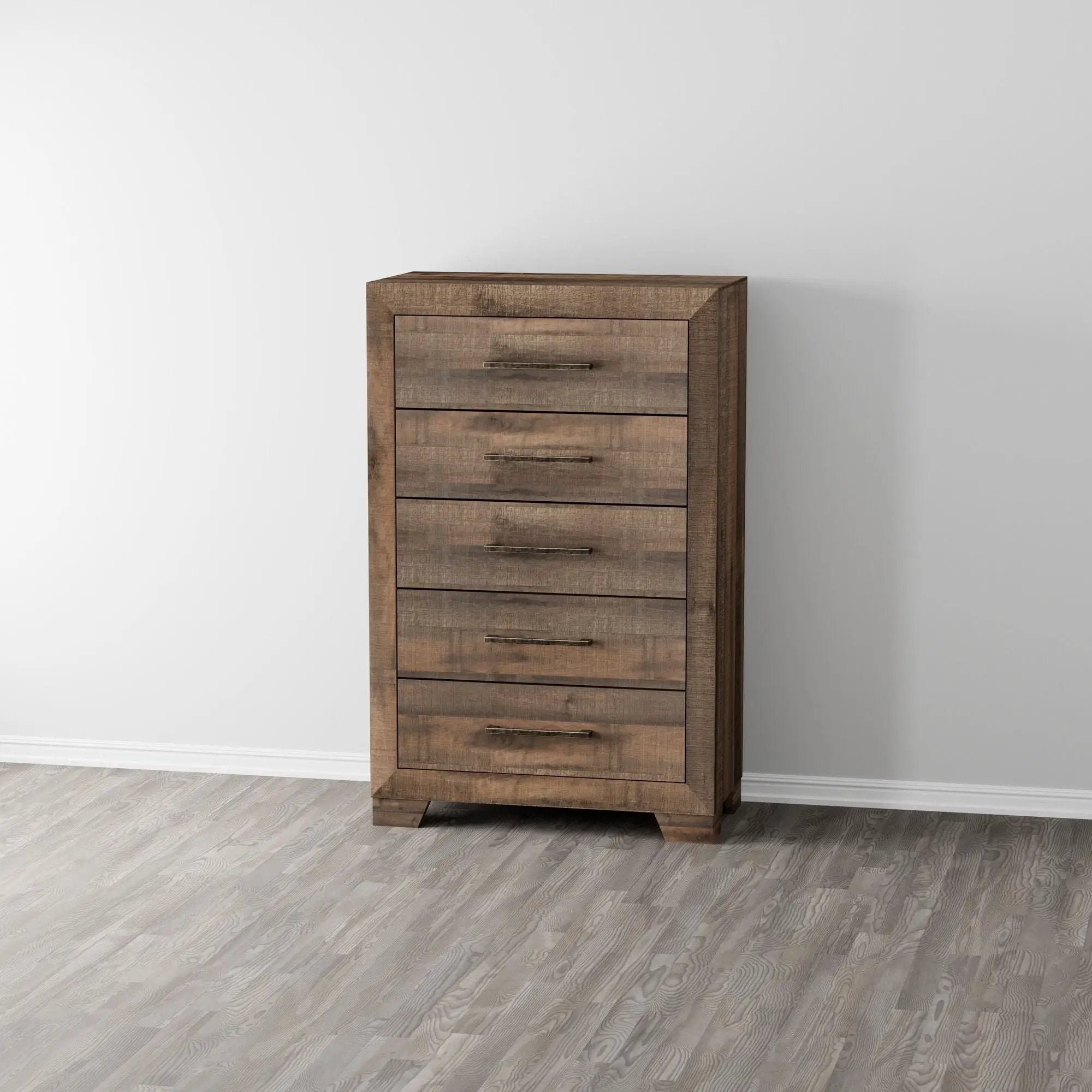 5 Drawer Chest With Casual Style - Brown by HouseOfZazla