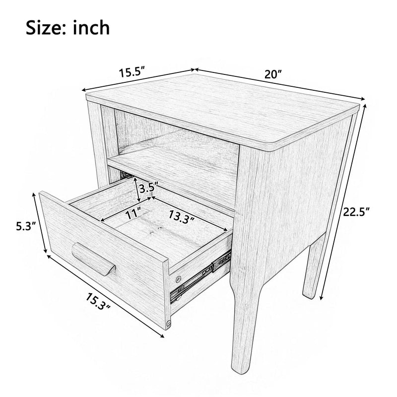 Modern Nightstand With Drawer And Open Shelf by HouseOfZazla