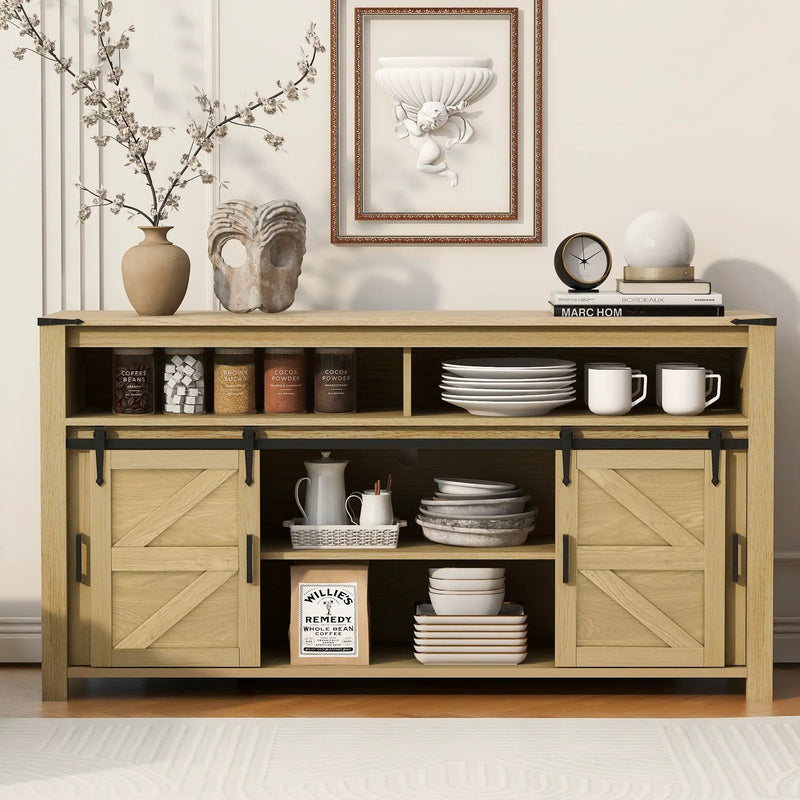 U_STYLE 59.3'' Sideboard with Sliding Barn Door by HouseOfZazla