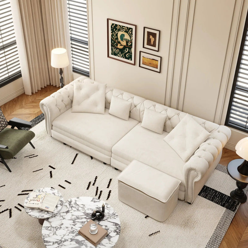 3 In 1 Pull Out Convertible Sleeper Sofa Bed, King Size, Chaise Lounge by HouseOfZazla