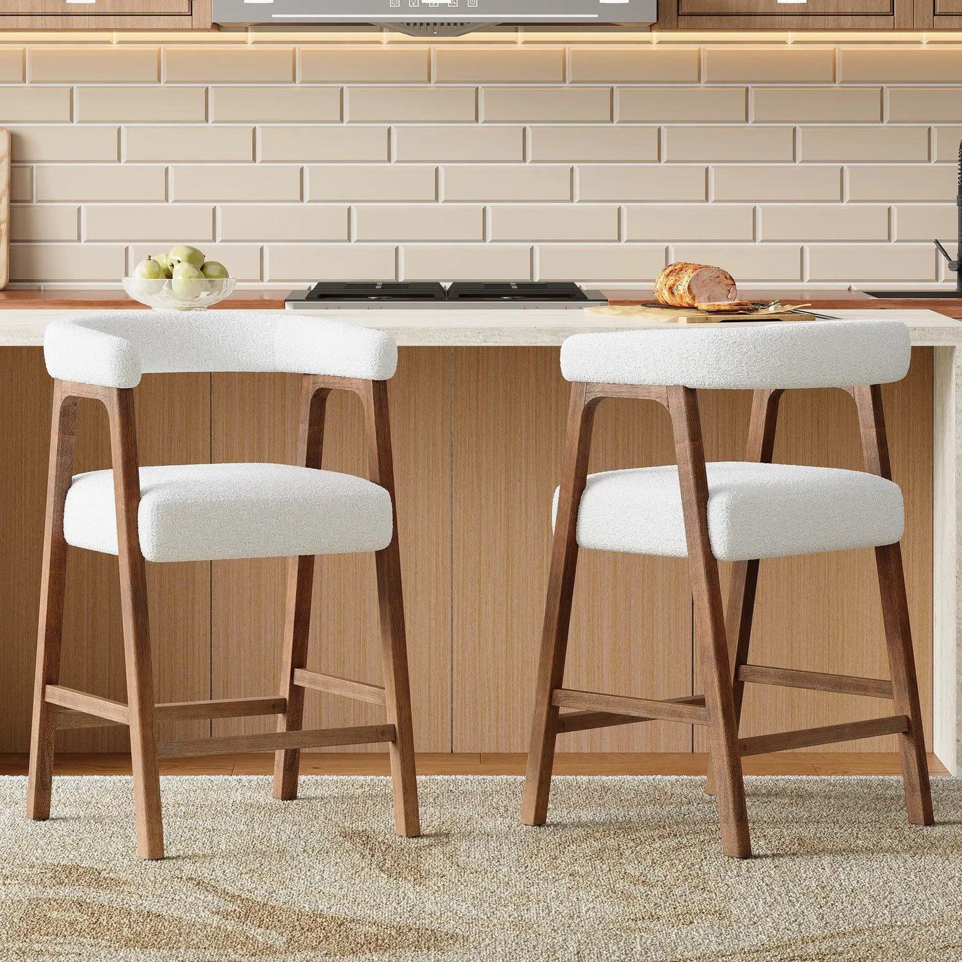 26'' Seat Height Bar Stools with Back - Set of 2 by HouseOfZazla