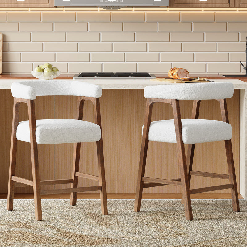 26'' Seat Height Bar Stools with Back - Set of 2 by HouseOfZazla
