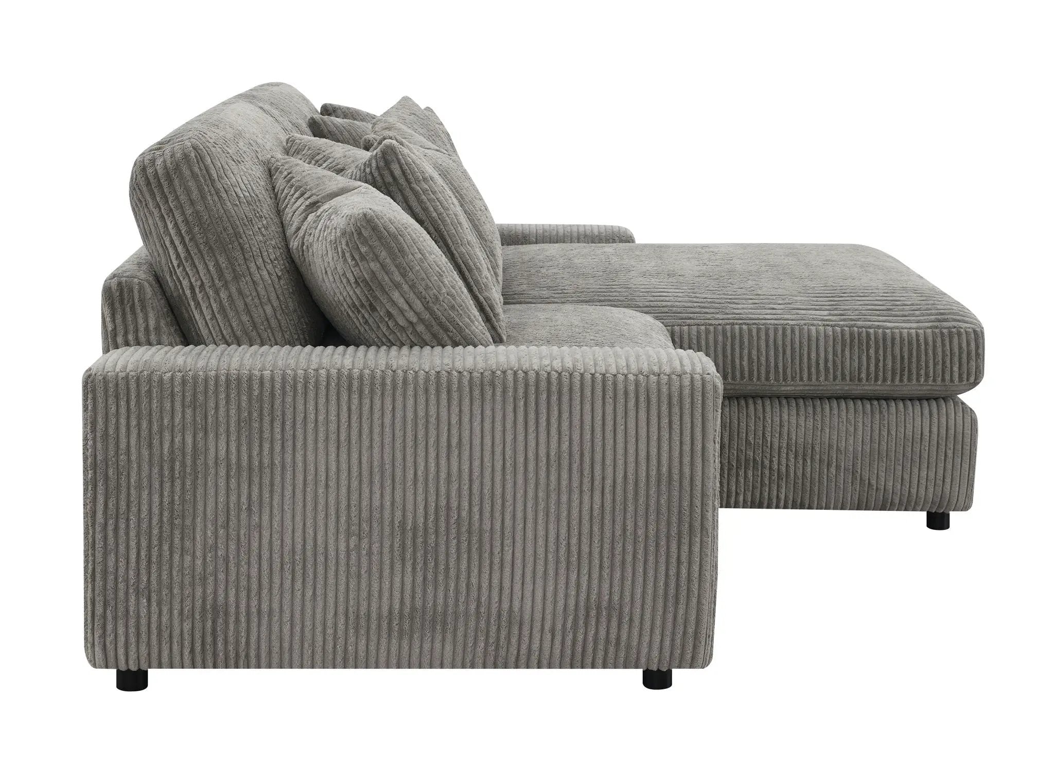 Tavia - Reversible Sectional Sofa With 6 Pillows - Gray by Unique Piece Furniture