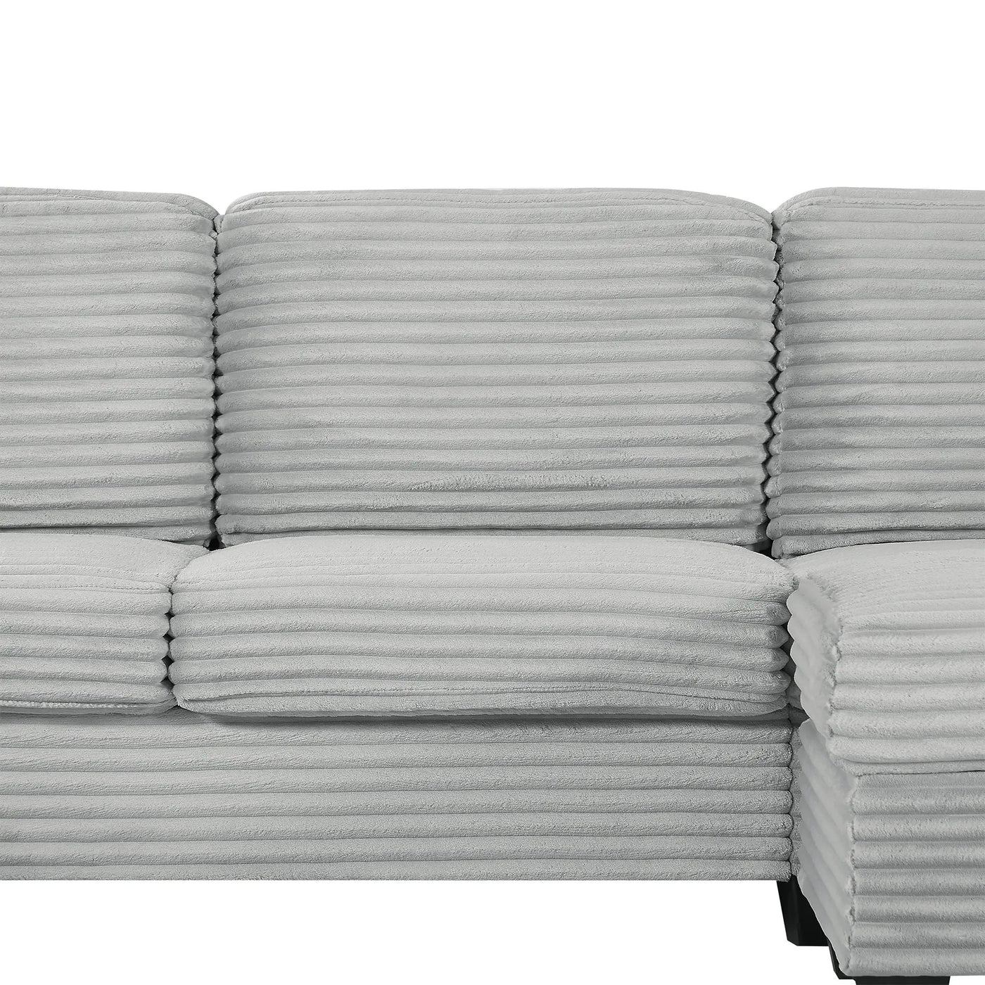 Upholstered U-Shaped Sectional Sofa With Movable Ottoman And Side Storage Pockets by HouseOfZazla