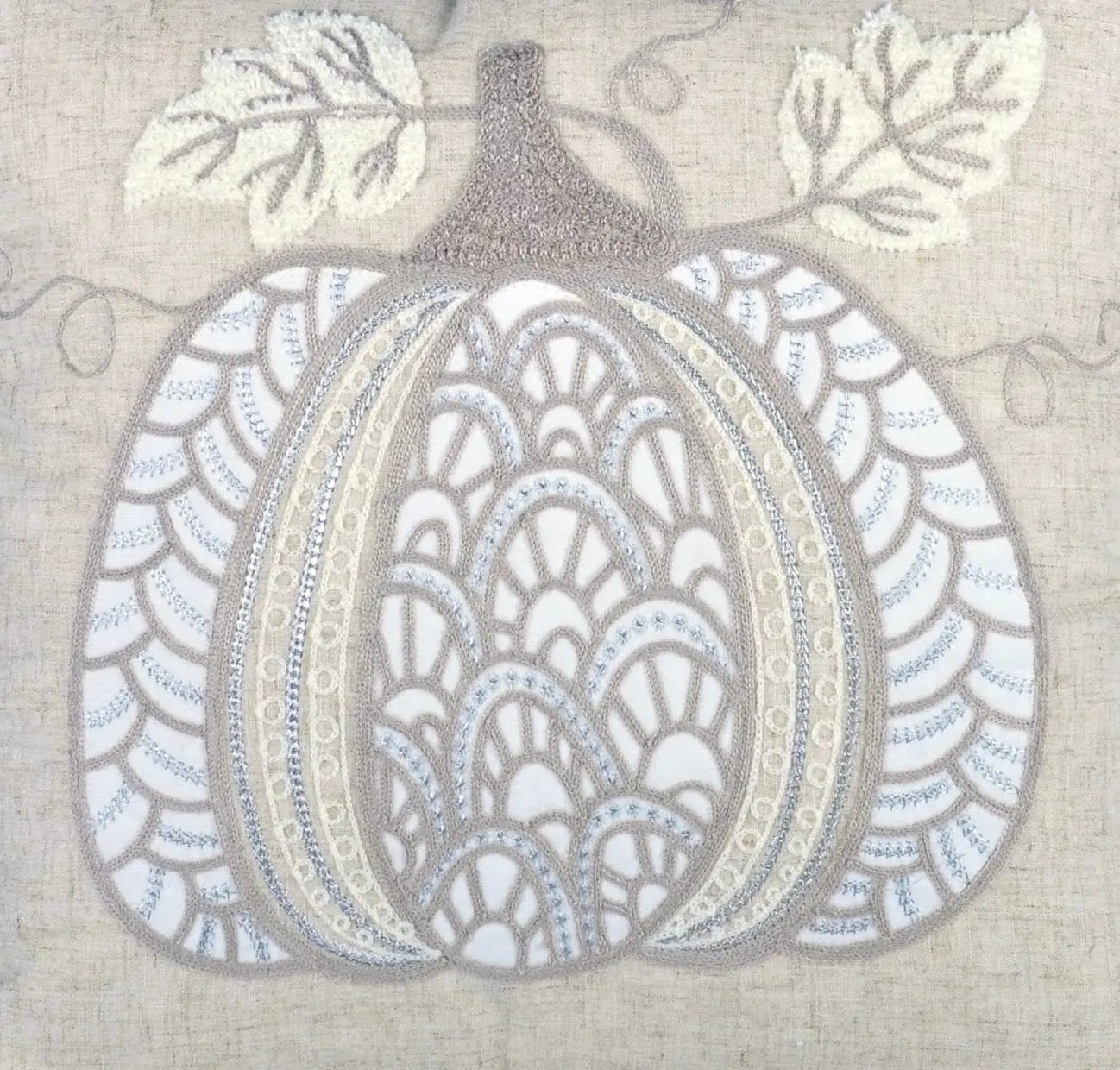 Lace Embroidered Pumpkin Throw Pillow – Set of 2 by HouseOfZazla
