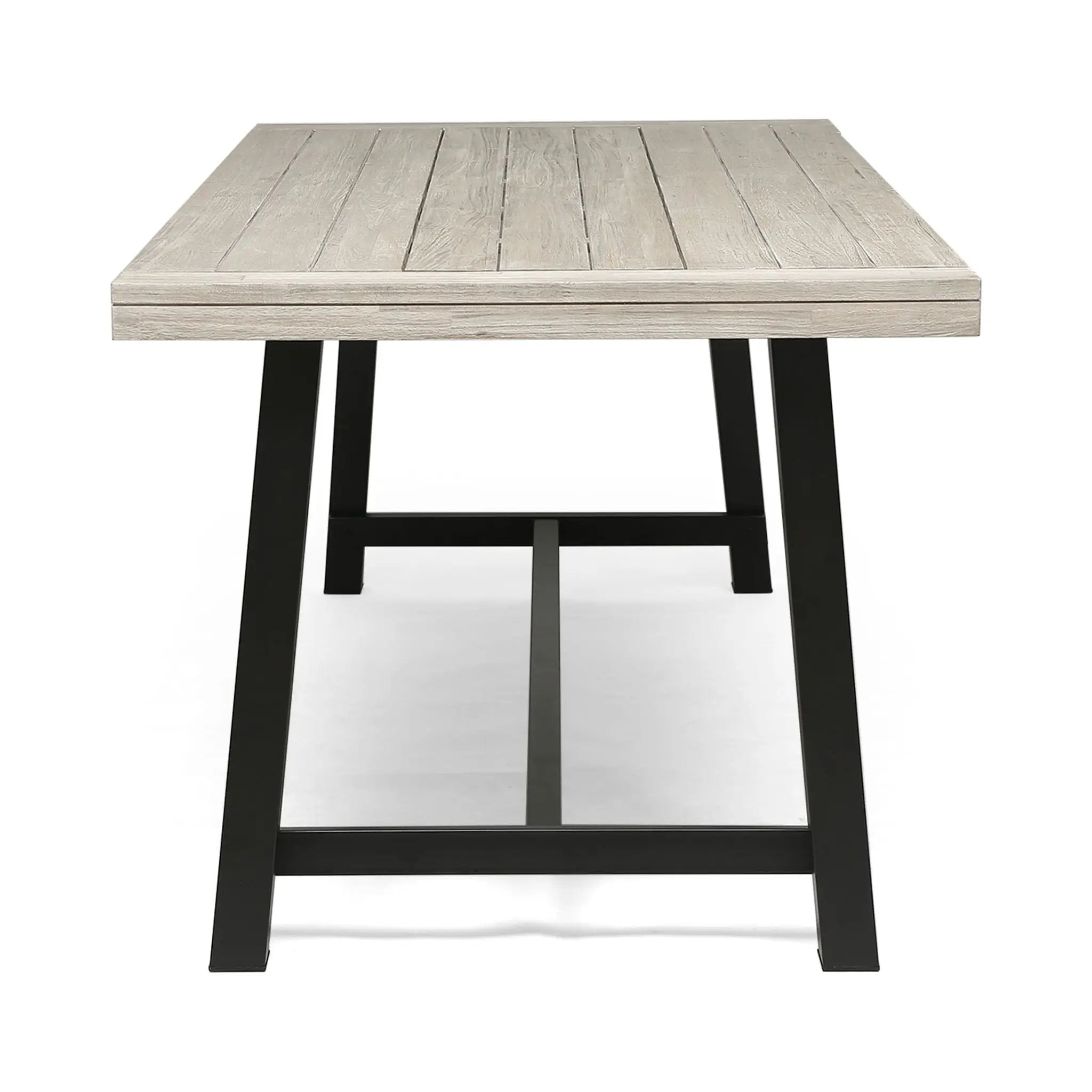 Equilibrium Outdoor Dining Table with Wooden Frame and Slat Top by HouseOfZazla