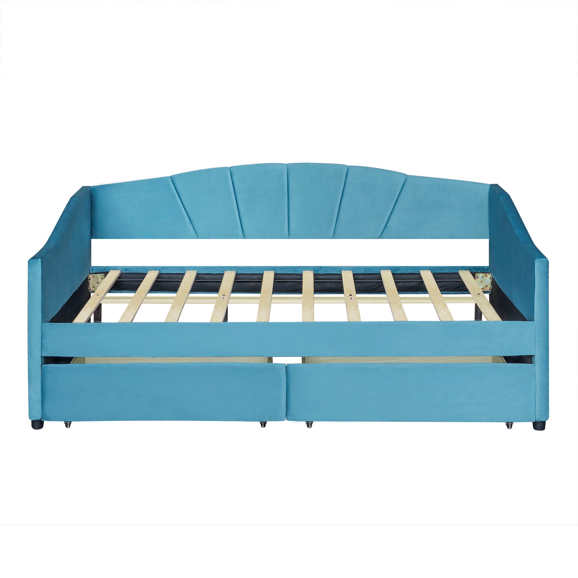 Upholstered Daybed With Two Drawers And Wood Slat by HouseOfZazla