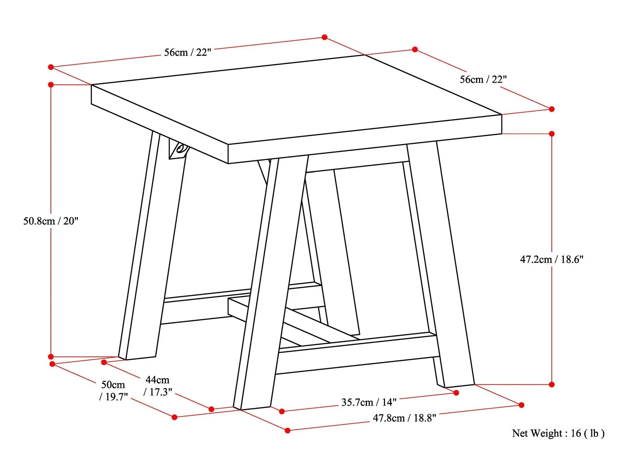 Sawhorse - Handcrafted End Table by Unique Piece Furniture