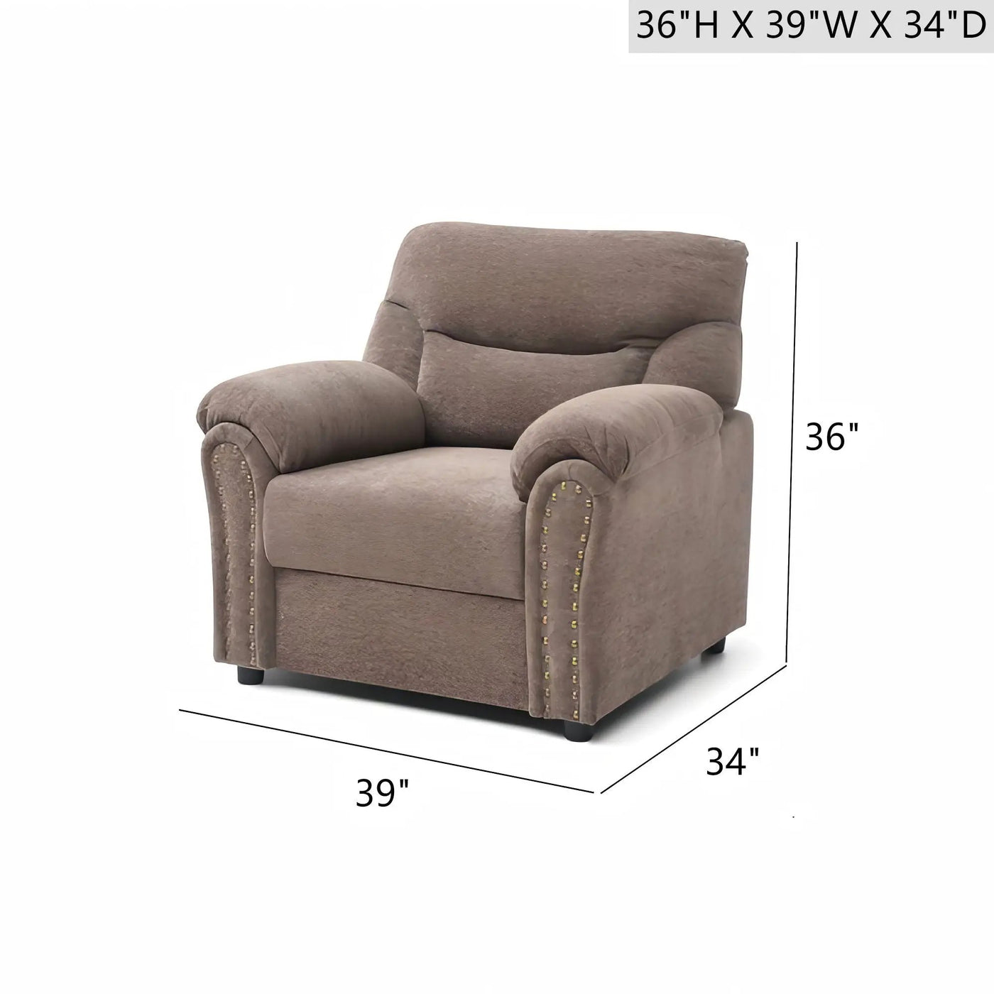 Hamilton - Chair With Hand Applied Nailhead Trim And Pillow Top Arm Cushions by Unique Piece Furniture