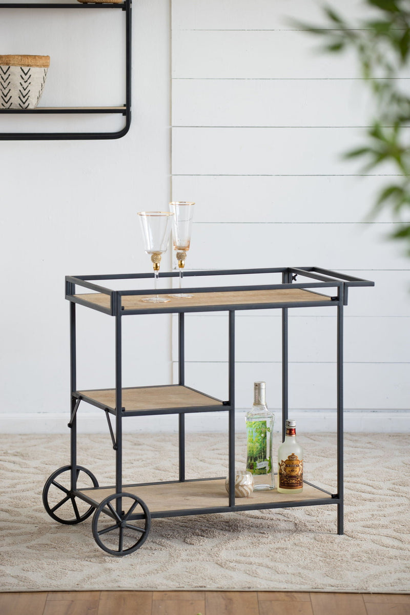 Shelf With Wheel - Black / Brown by HouseOfZazla