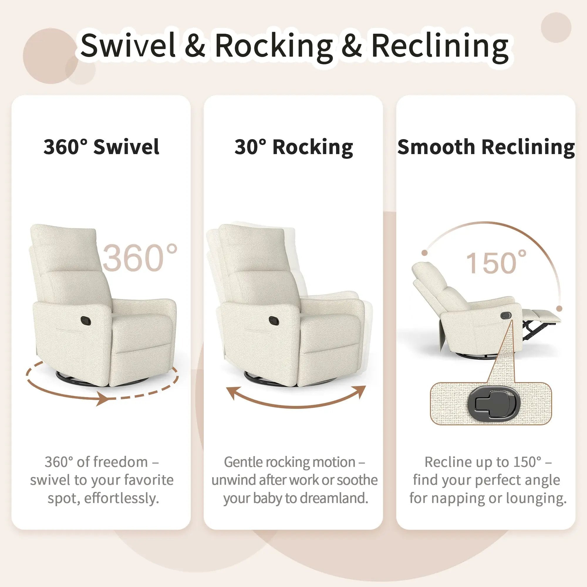 Manual Swivel Rocker Recliner Chair by HouseOfZazla