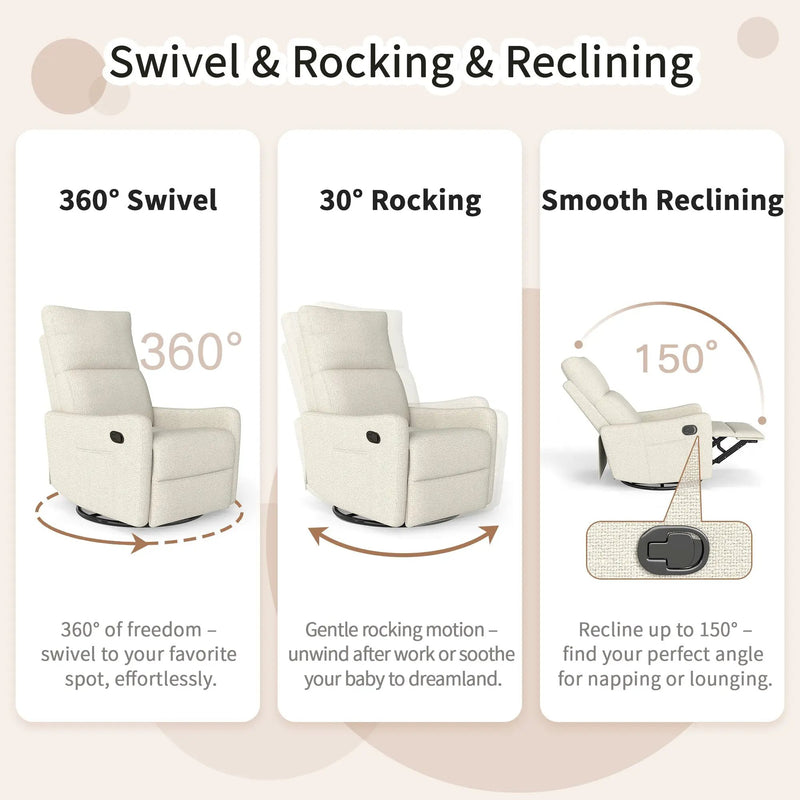 Manual Swivel Rocker Recliner Chair by HouseOfZazla