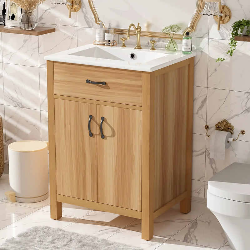 24" Bathroom Vanity with Solid Wood Frame by HouseOfZazla