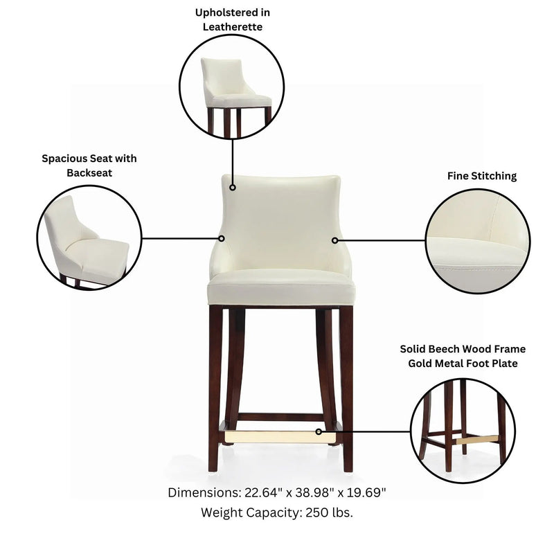 Shubert - Counter Stool - Ivory by HouseOfZazla