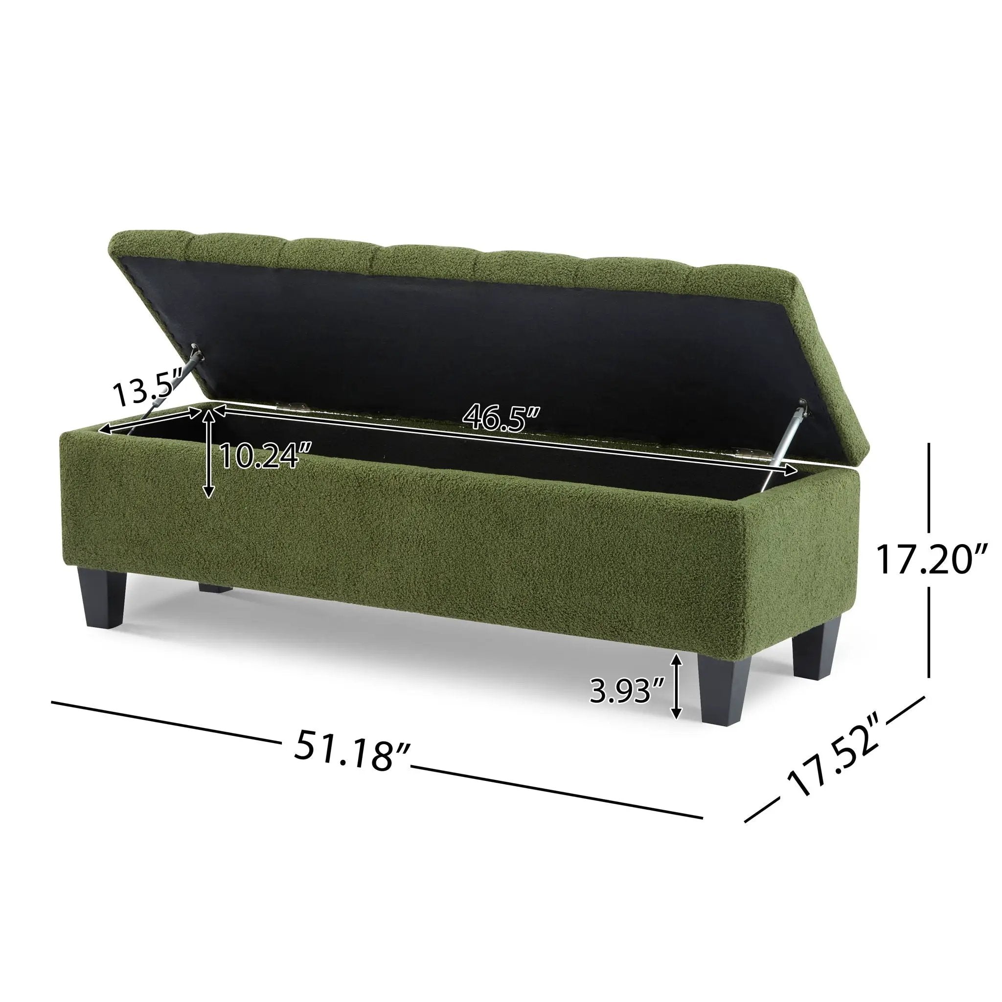 Ottoman Bench & Storage - Green by HouseOfZazla