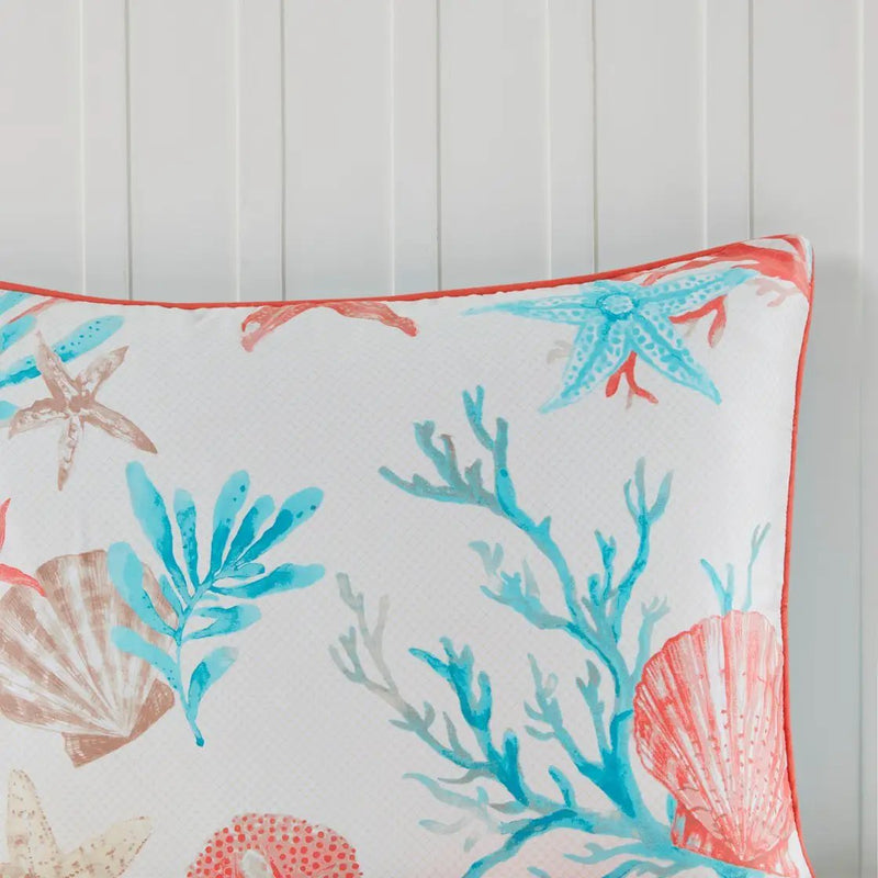 7 Piece Cotton Sateen Comforter Set Coral California King by HouseOfZazla
