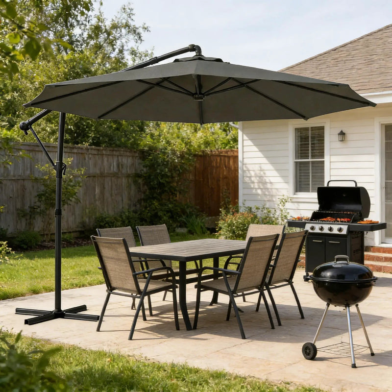 Modern Style Outdoor Hanging Cantilever Umbrella by HouseOfZazla