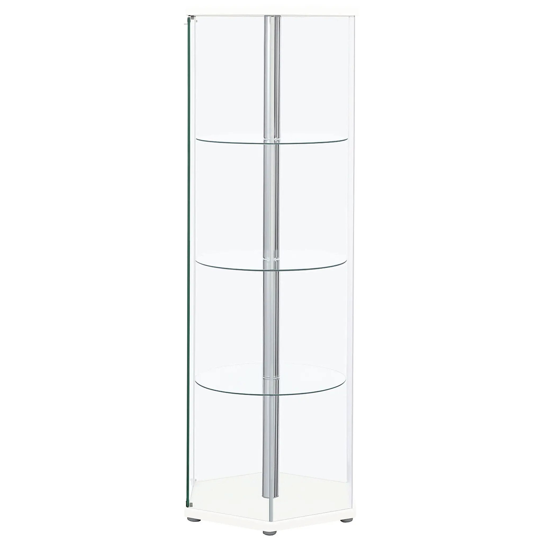 Tenley - 4 Shelf Curio Cabinet With Hexagonal Design by HouseOfZazla