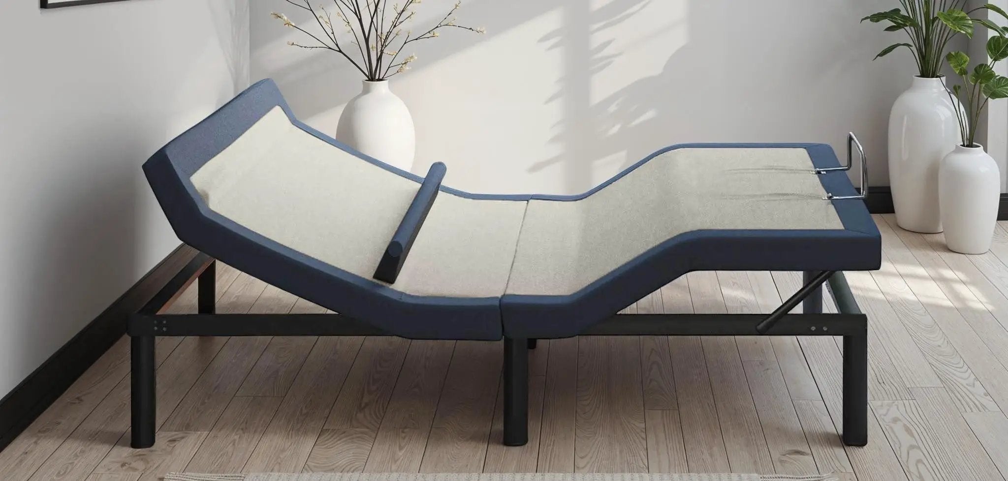 Twin XL Adjustable Bed Base with Head/Foot Tilt and Lumbar Position Adjustment by HouseOfZazla