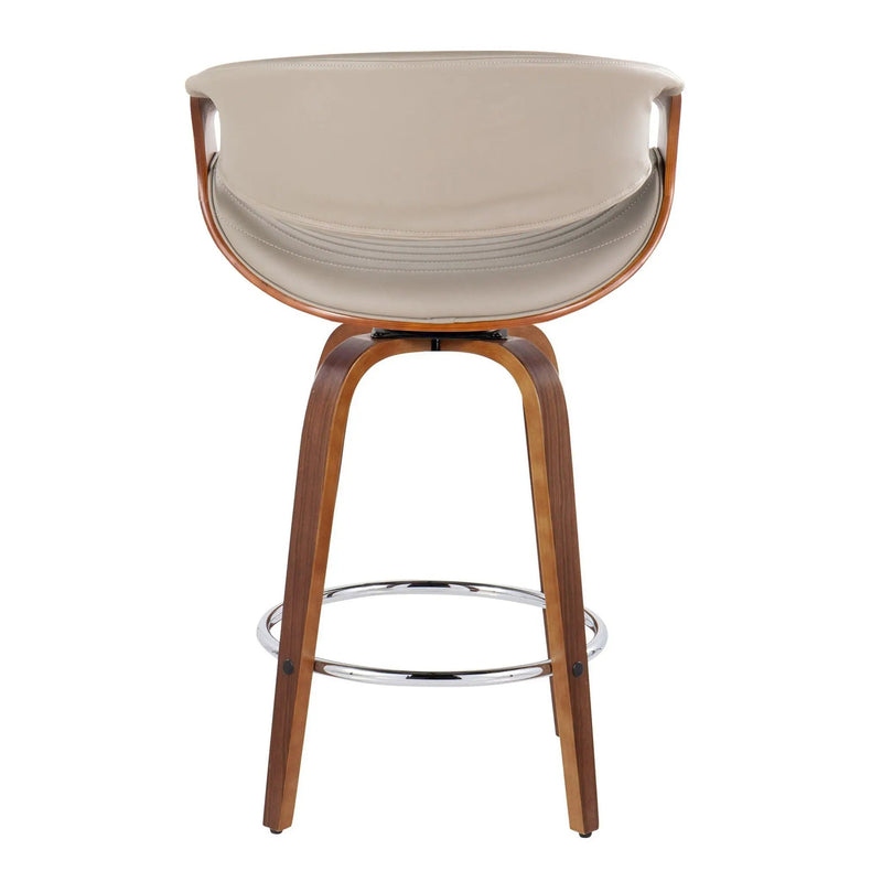 Symphony - Mid Century Modern Fixed Height Counter Stool & Swivel With Round Footrest (Set of 2) by Unique Piece Furniture