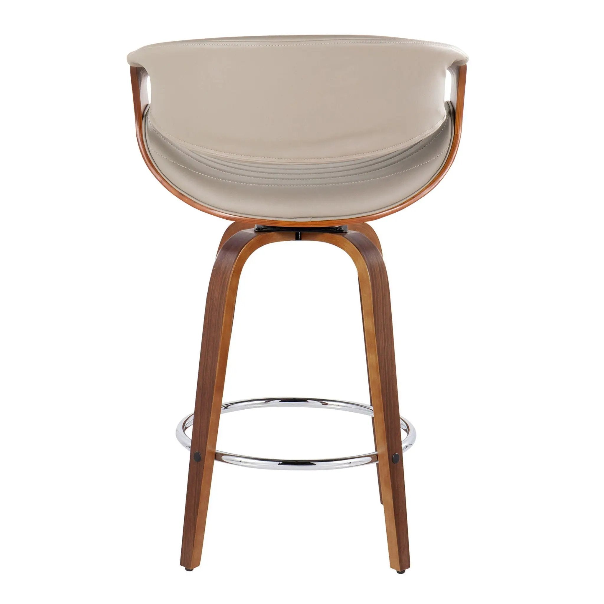 Symphony - Mid Century Modern Fixed Height Counter Stool & Swivel With Round Footrest (Set of 2) by HouseOfZazla