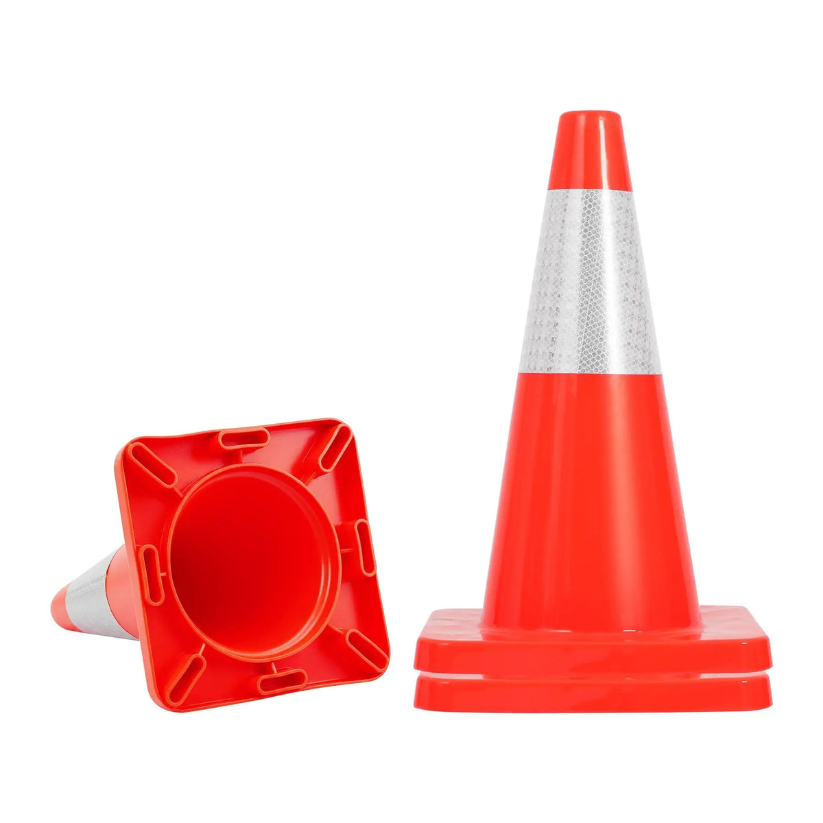 18-Inch Traffic Safety Cones, 2-Pack, PVC Road Cones with Reflective Collar by HouseOfZazla