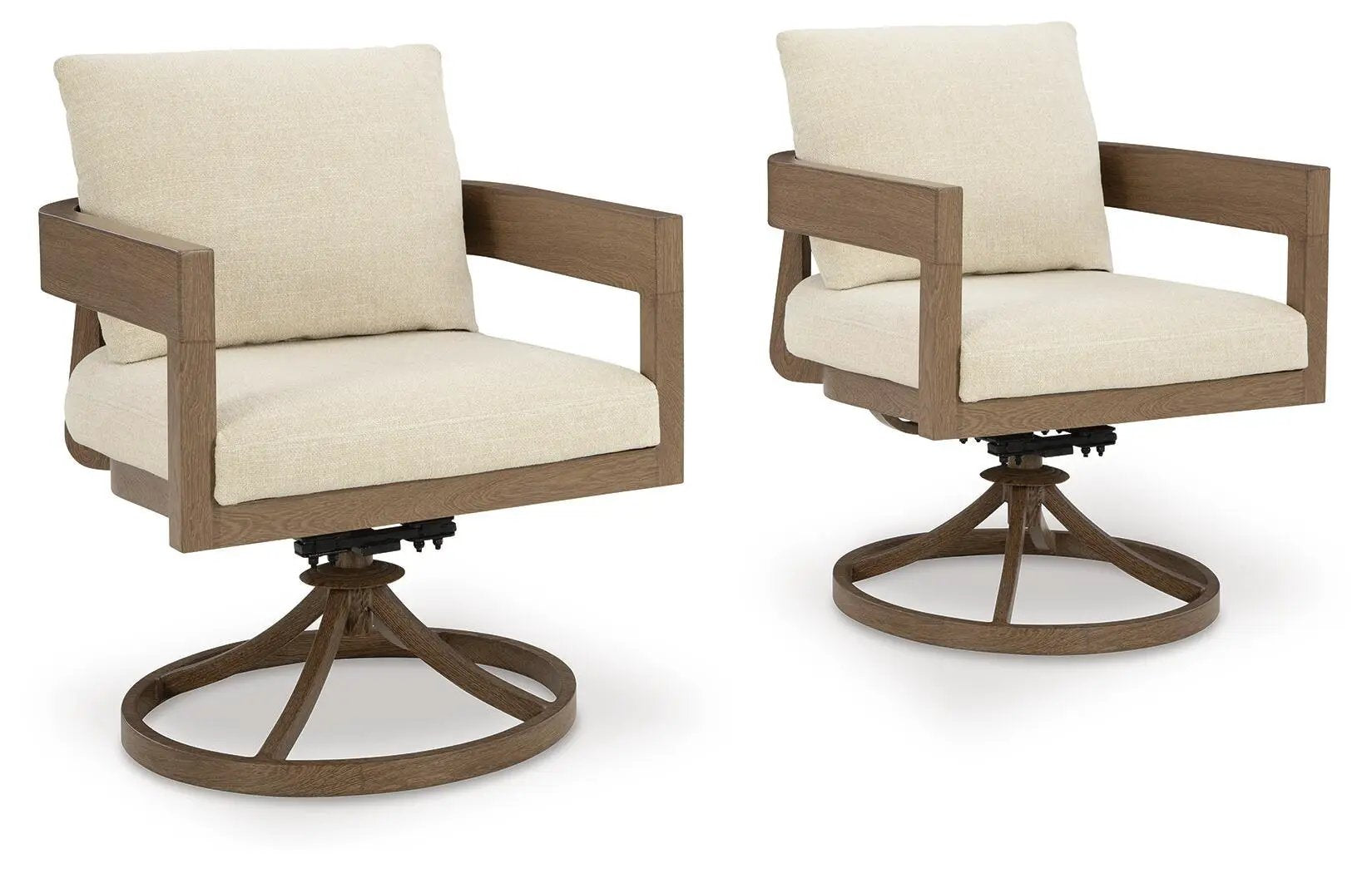 Serene Bay - Swivel Chair With Cushion (Set of 2) - Dark Brown / White by Unique Piece Furniture