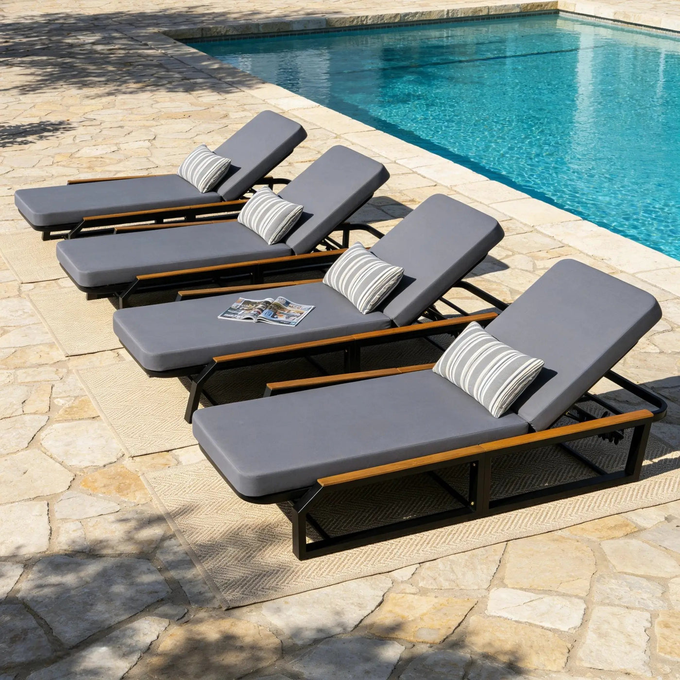 Adjustable 5-Position Outdoor Chaise Lounge by HouseOfZazla