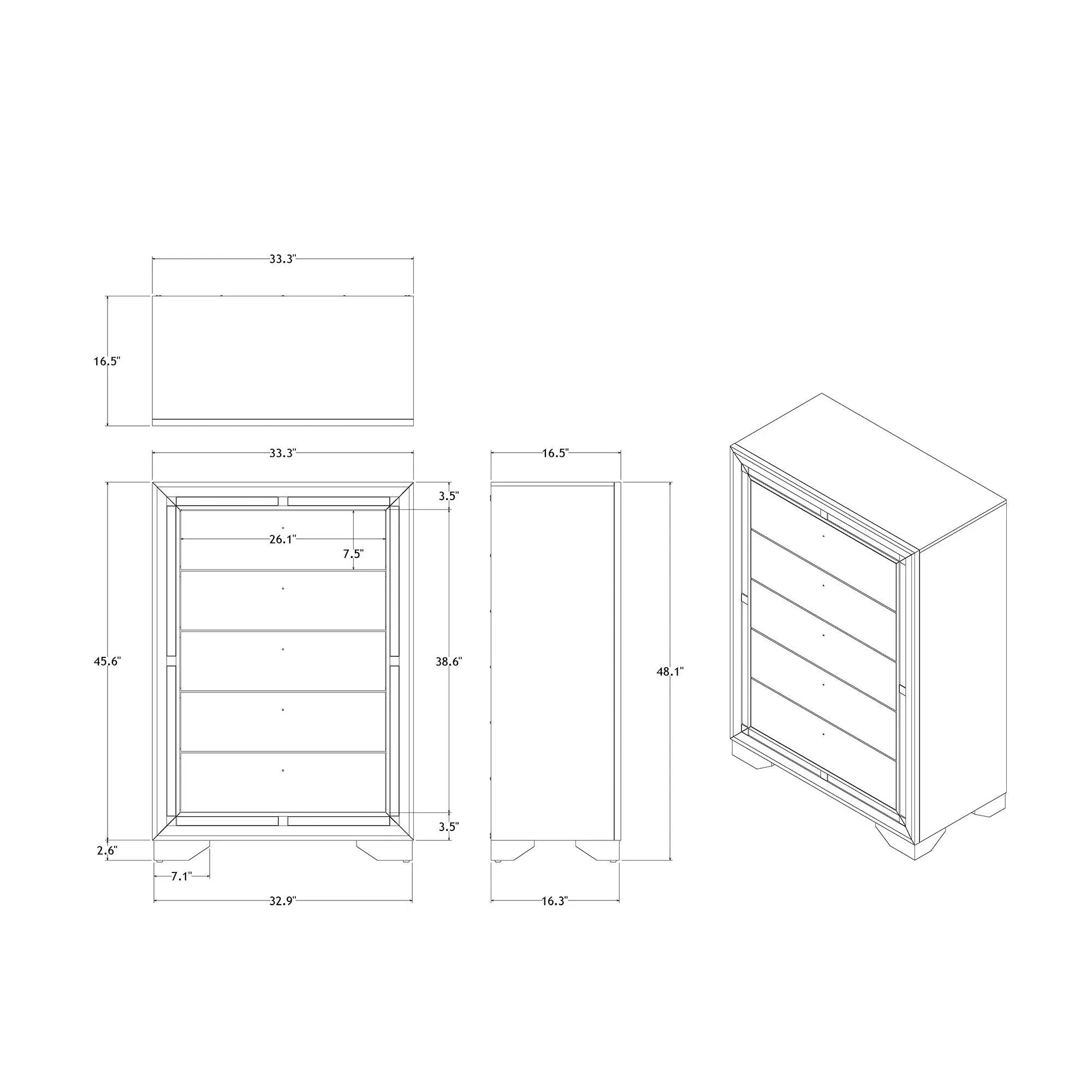 Chloe - Chest - Gemstone Silver by Unique Piece Furniture