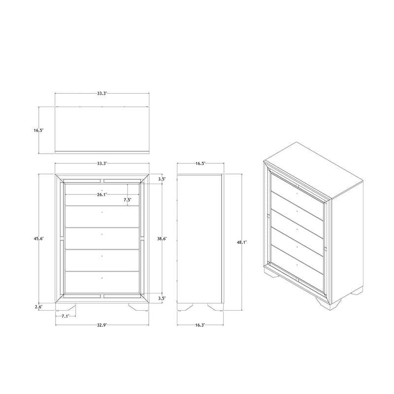 Chloe - Chest - Gemstone Silver by Unique Piece Furniture