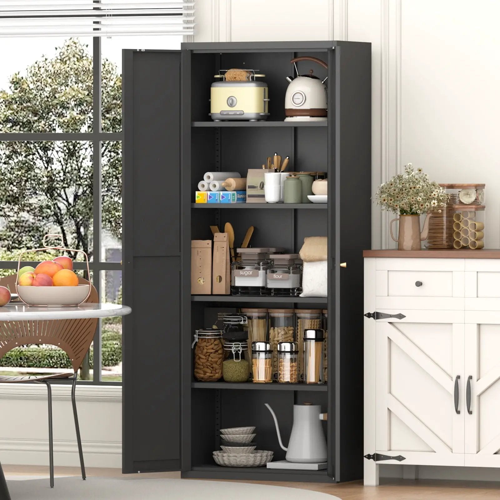 Adjustable 2 Door Storage Cabinet With Adjustable Shelves by Unique Piece Furniture