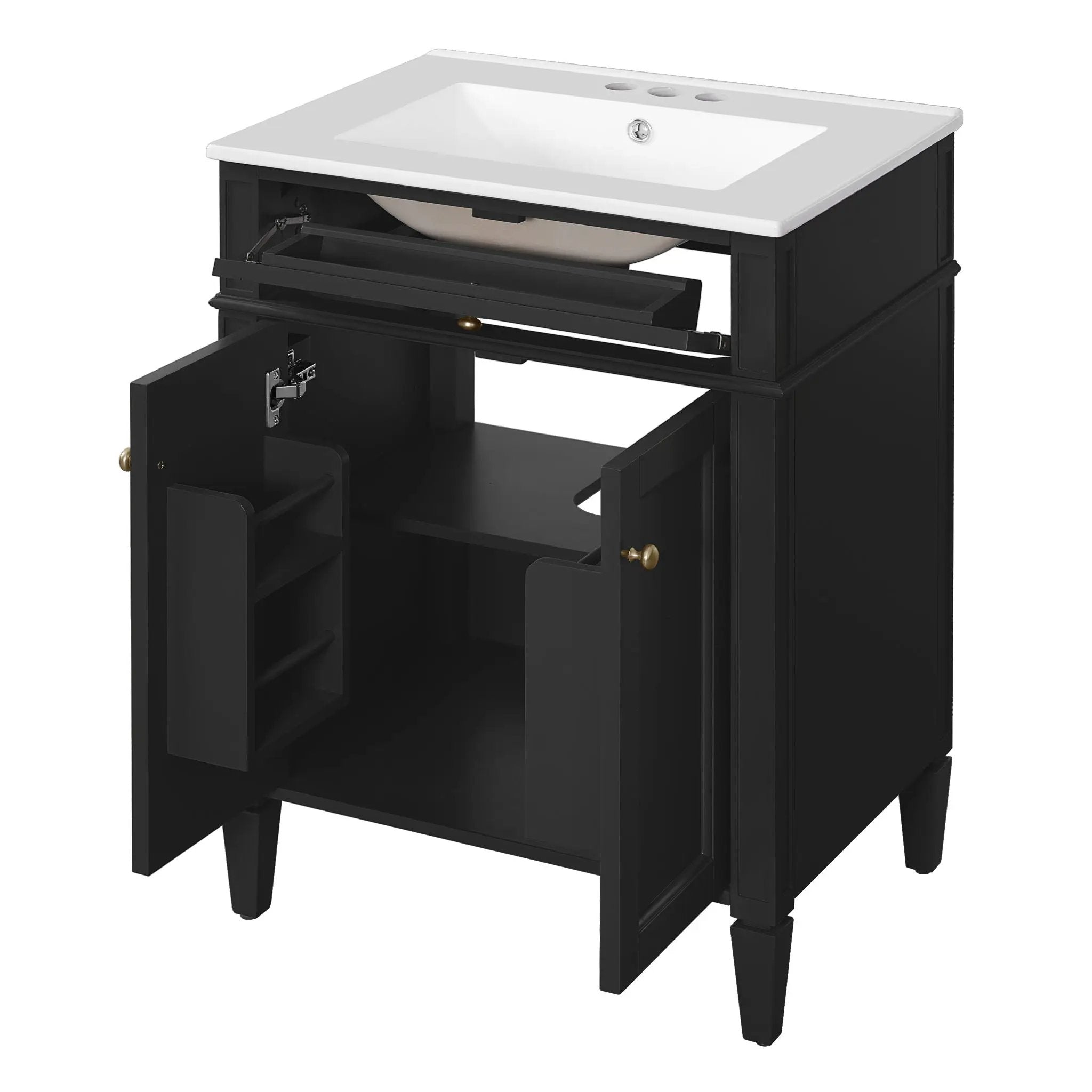 Bathroom Vanity With 2 Doors And Tip Out Drawer, Soft Closing Hinges by Unique Piece Furniture
