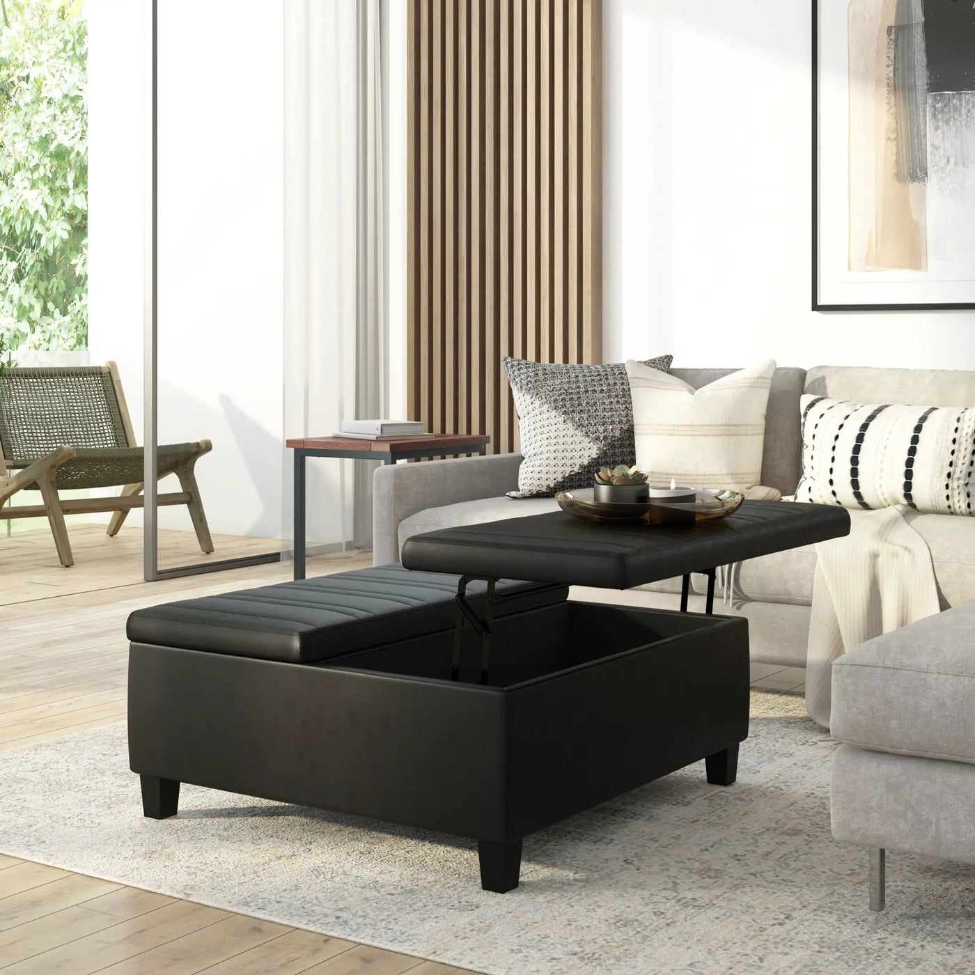 Ellis - Coffee Table Storage Ottoman Contemporary Design by Unique Piece Furniture