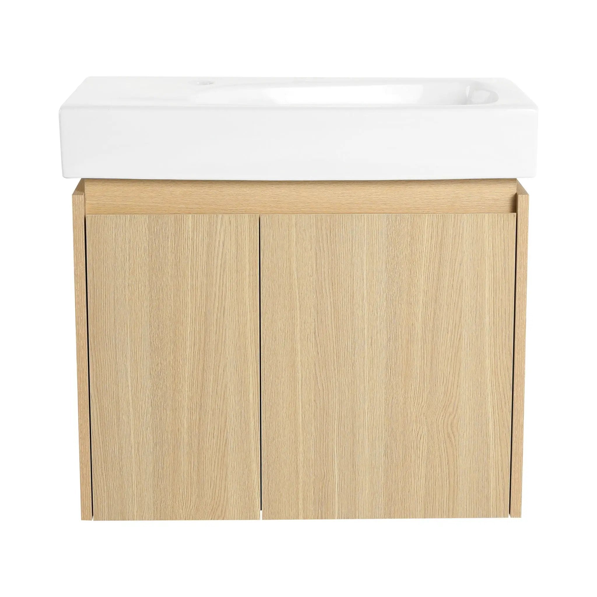 Modern Bathroom Vanity With Ceramic Basin, Wall Mounted Floating Sink Combo, Storage Cabinet by Unique Piece Furniture
