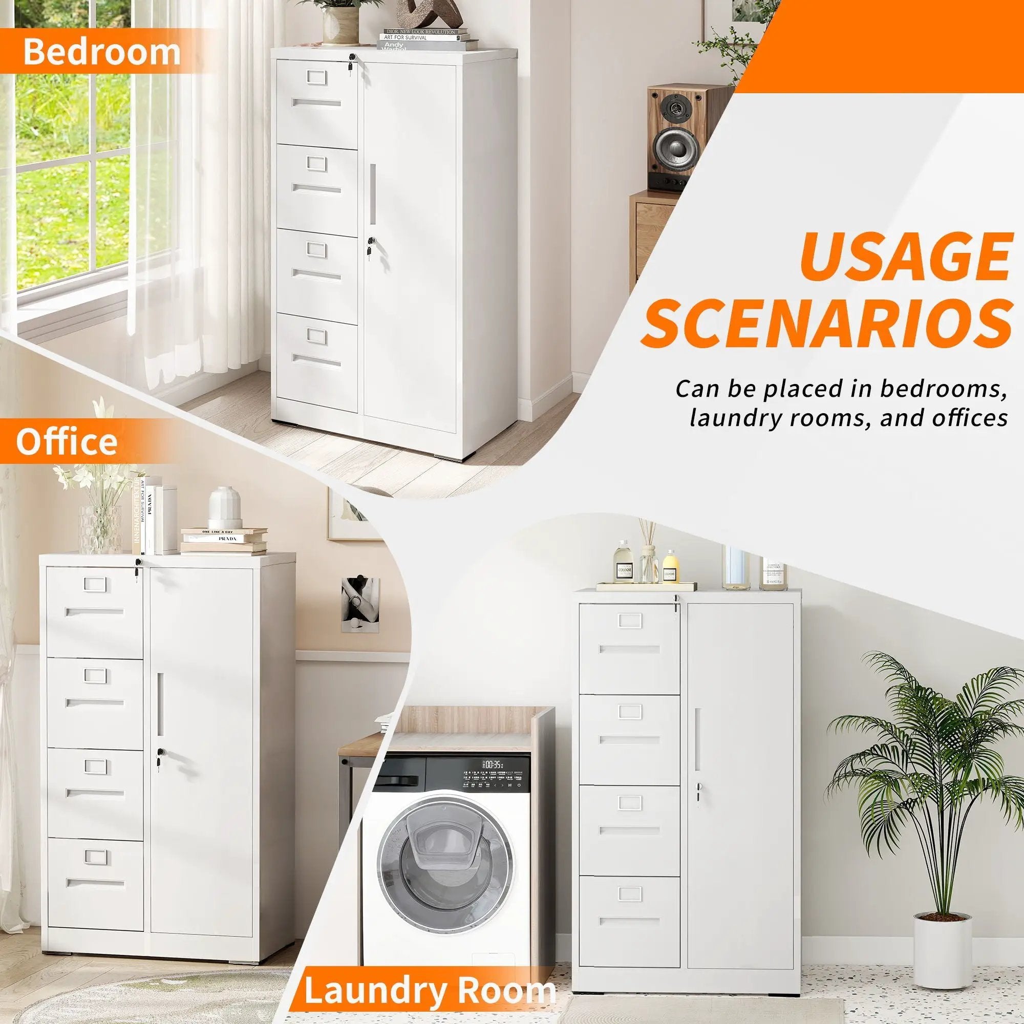 Storage Vertical Filing Cabinet With Lock by Unique Piece Furniture