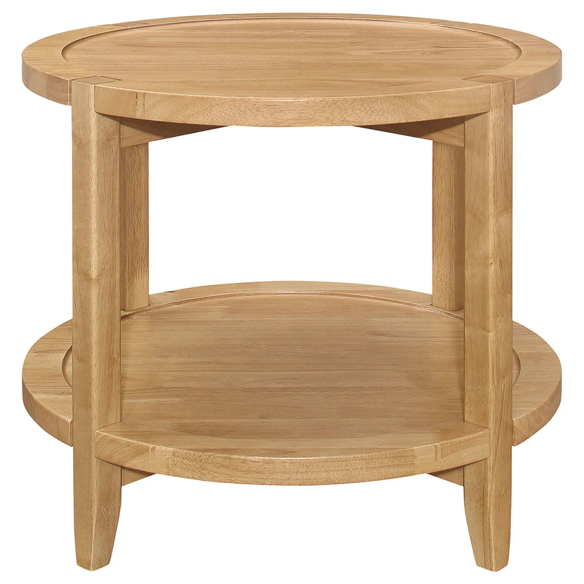 Camillo Round Solid Wood Side End Table Maple Brown by Unique Piece Furniture