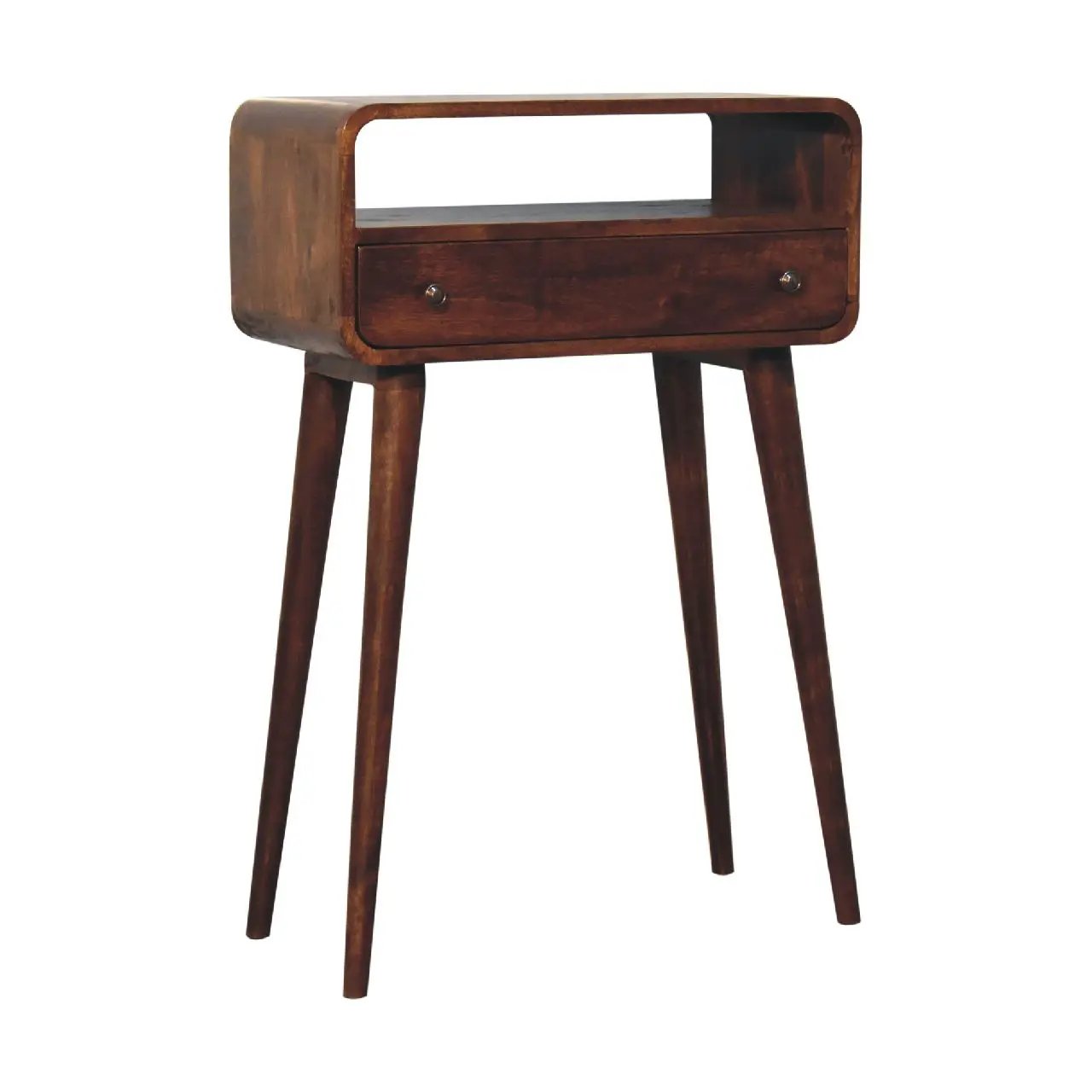 Curved Chestnut Console Table by Unique Piece Furniture