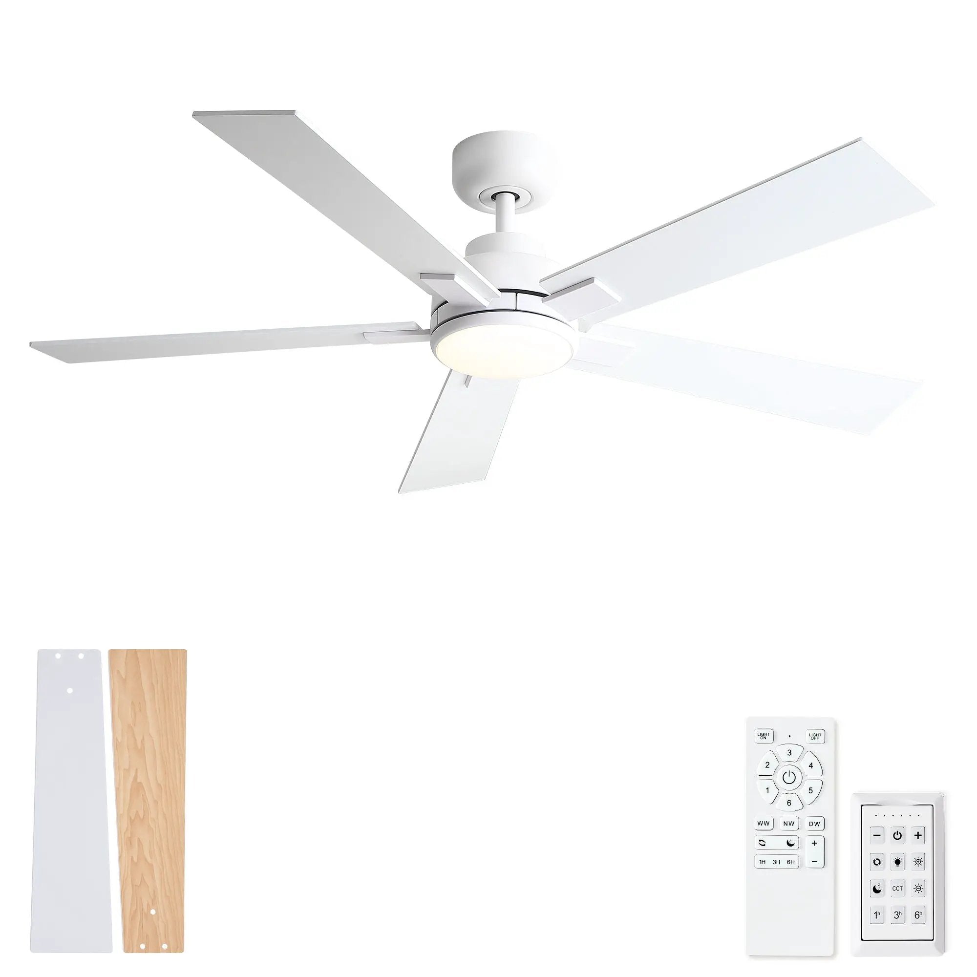 Reversible Motor Integrated LED Dimmable Ceiling Fan With Light by Unique Piece Furniture