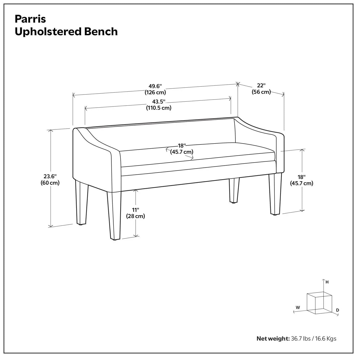 Parris - Contemporary Upholstered Bench by Unique Piece Furniture
