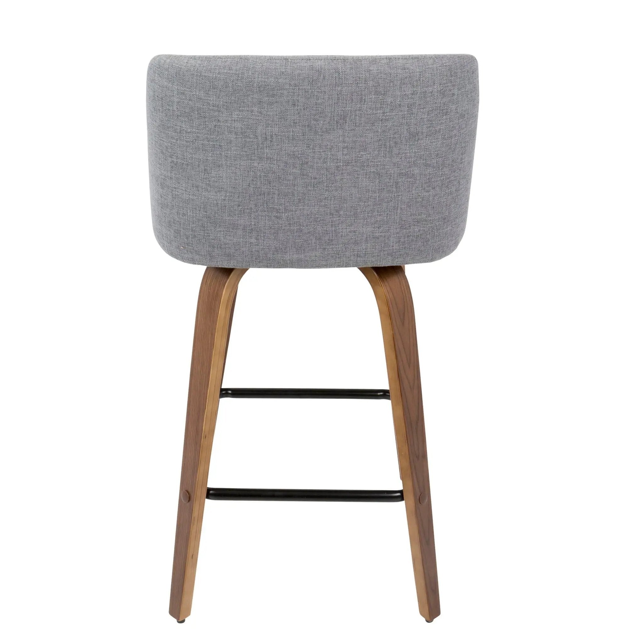 Toriano - Mid Century Modern Fixed Height Counter Stool & Square Footrest (Set of 2) by Unique Piece Furniture