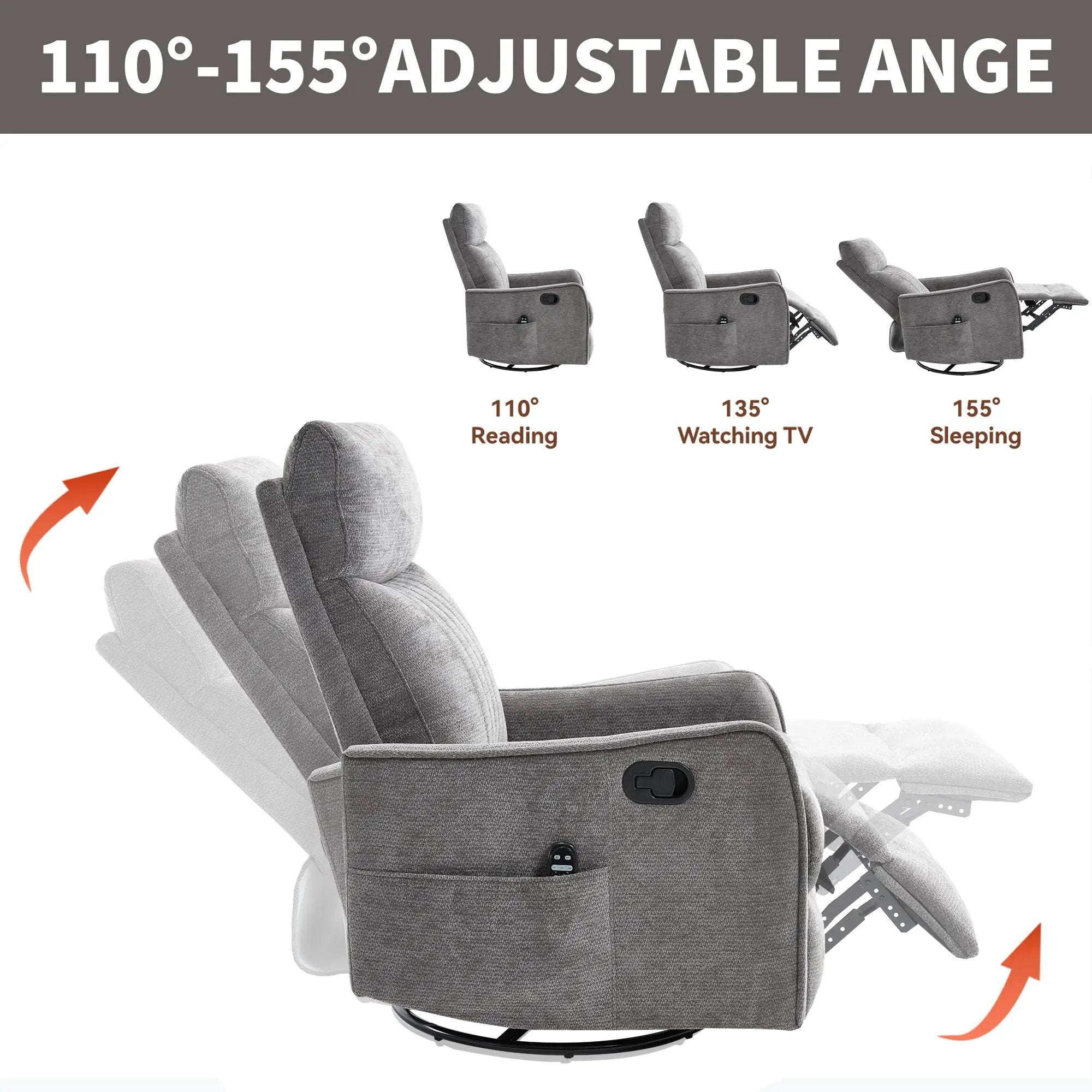 ComfortMax Dark Gray Recliner Chair by HouseOfZazla