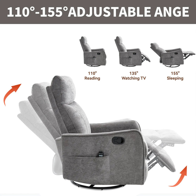 ComfortMax Dark Gray Recliner Chair by HouseOfZazla