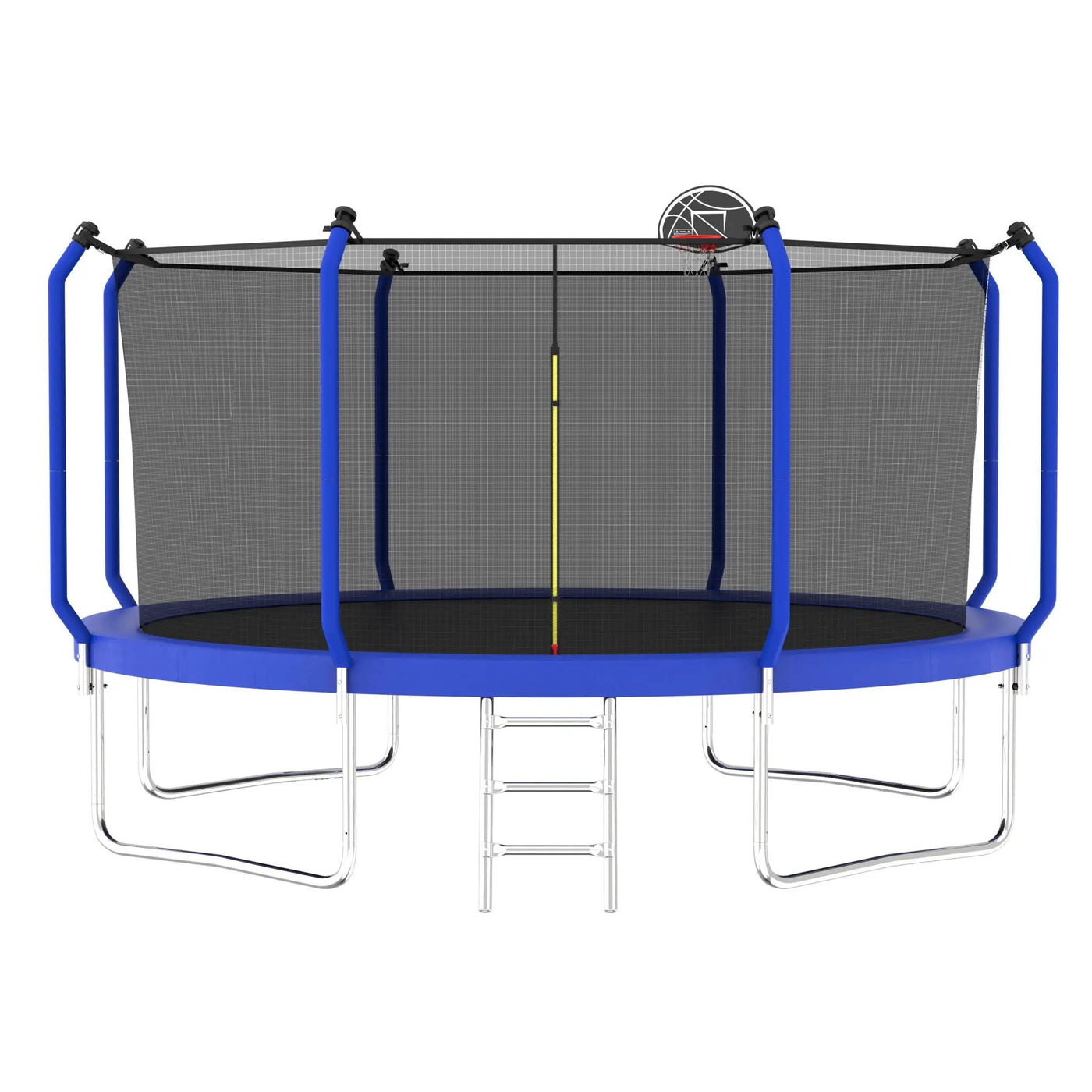 Trampoline With Basketball Hoop, Astm Approved Reinforced Type Outdoor Trampoline With Enclosure Net by HouseOfZazla