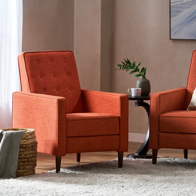 Mid-Century Modern Recliner With Button Tufted Waffle Stitch by Unique Piece Furniture