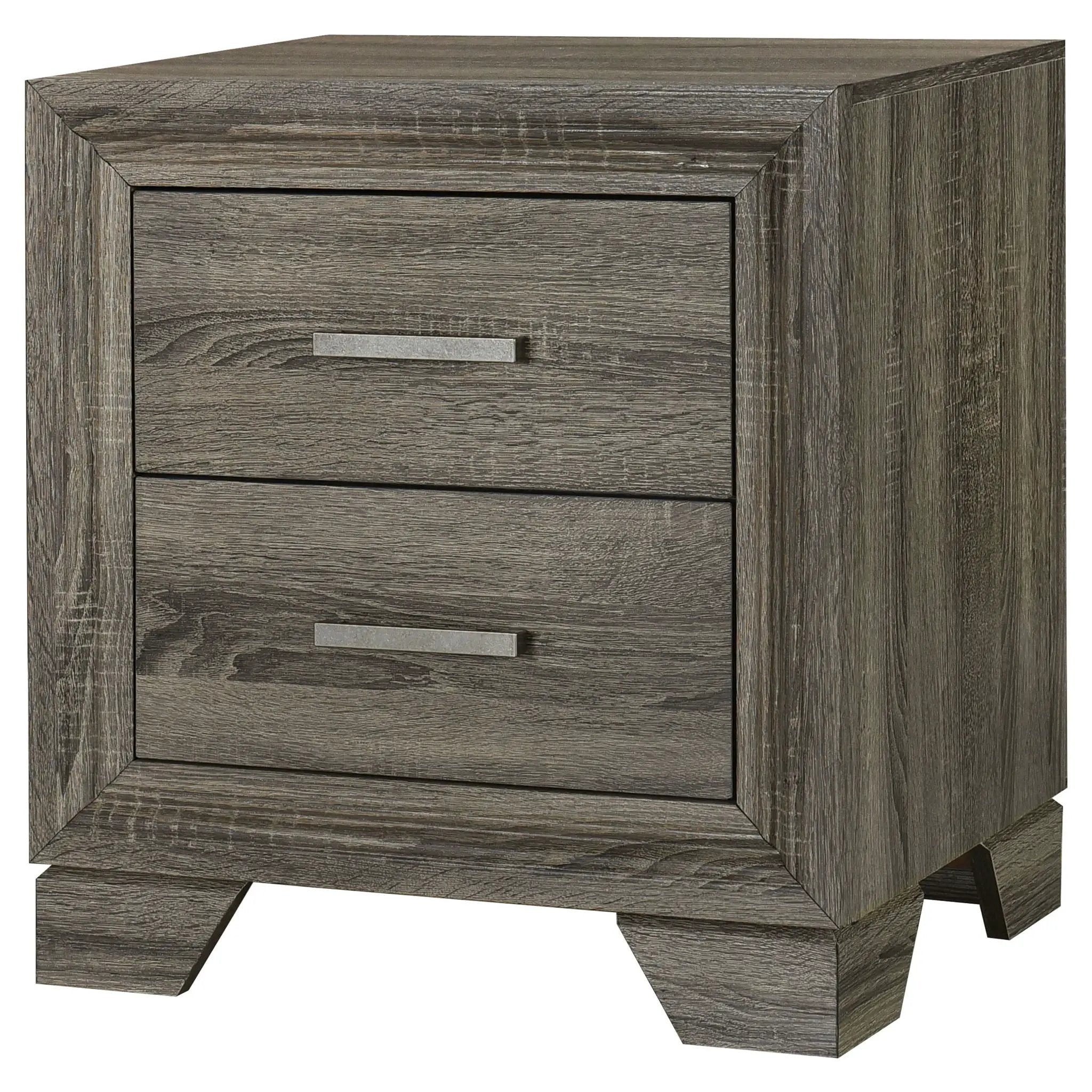 Wright 2-drawer Nightstand Bedside Table Brown Oak by Unique Piece Furniture