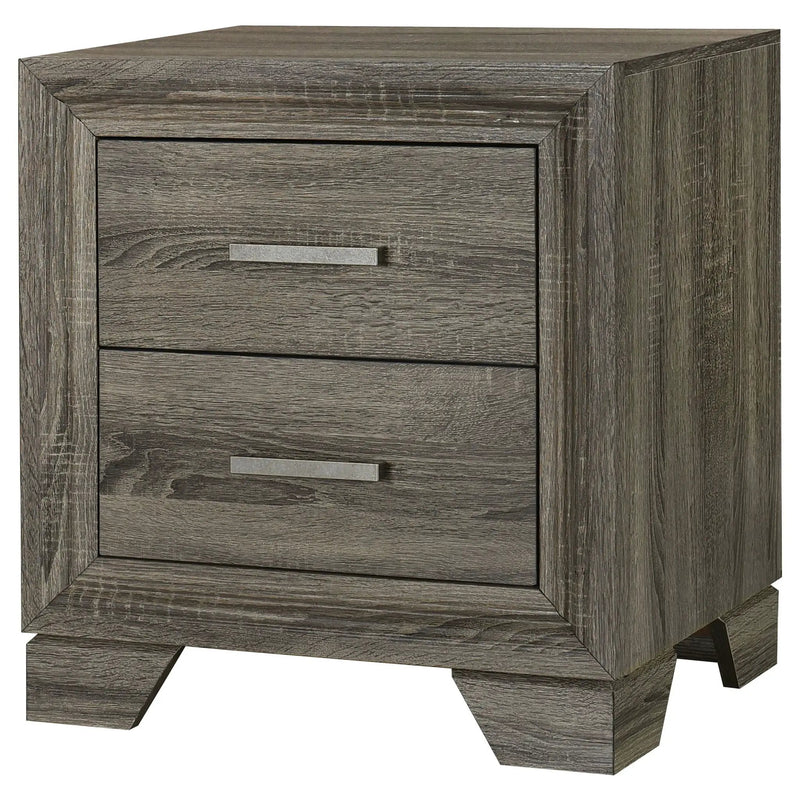 Wright 2-drawer Nightstand Bedside Table Brown Oak by Unique Piece Furniture