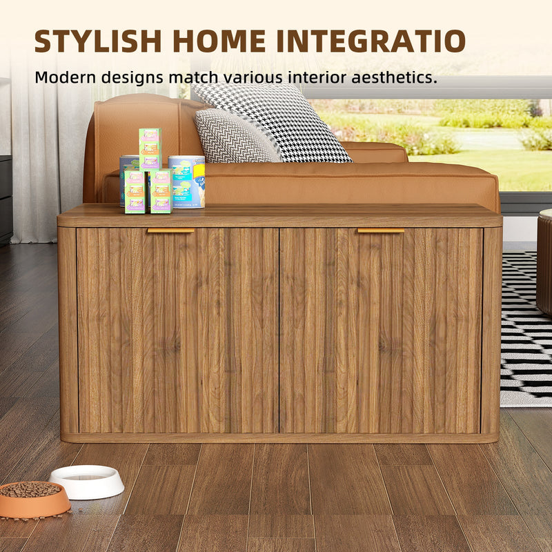 31.5" Walnut Finish Hidden Litter Box Furniture by HouseOfZazla