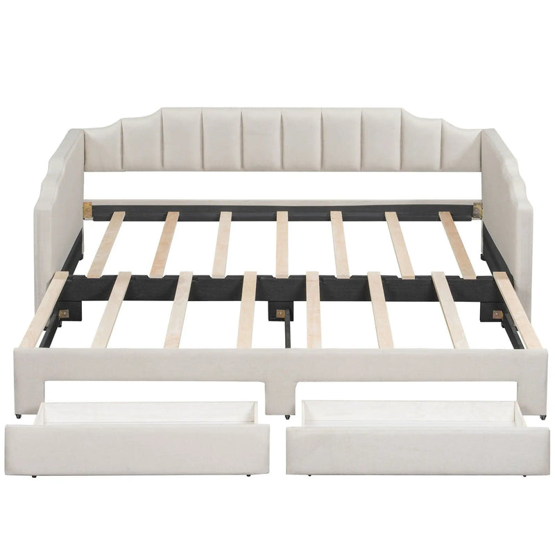 Extendable Daybed With LED Light And 2 Storage Drawers by HouseOfZazla