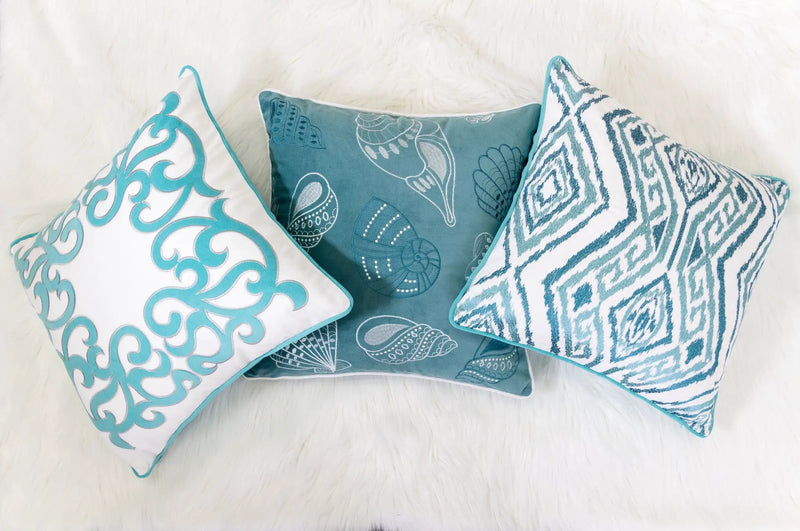 Blue and Spa Seashells Set of 2 by HouseOfZazla