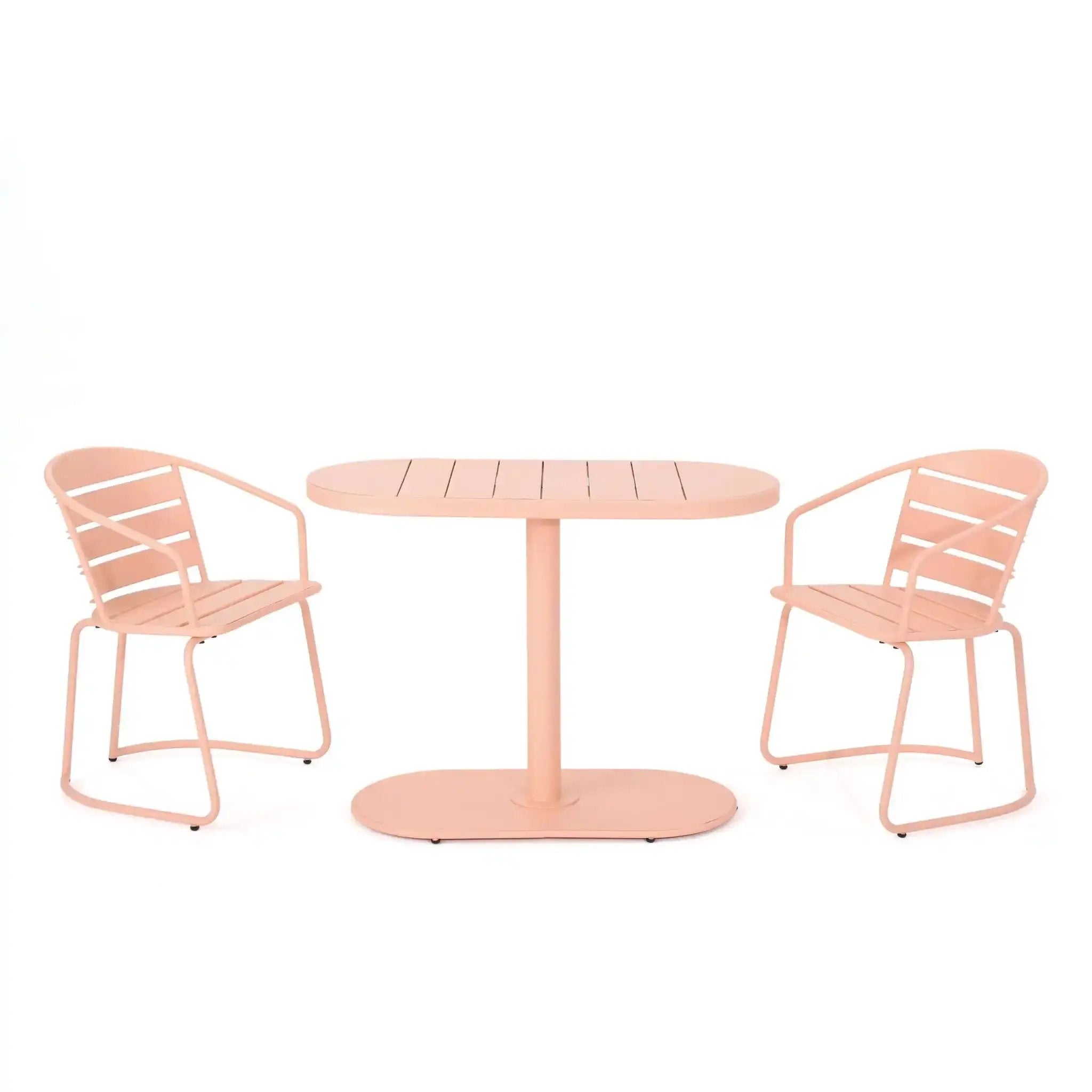 3 Piece Elegant Outdoor Bistro Set With 2 Chairs And Oval Table by HouseOfZazla